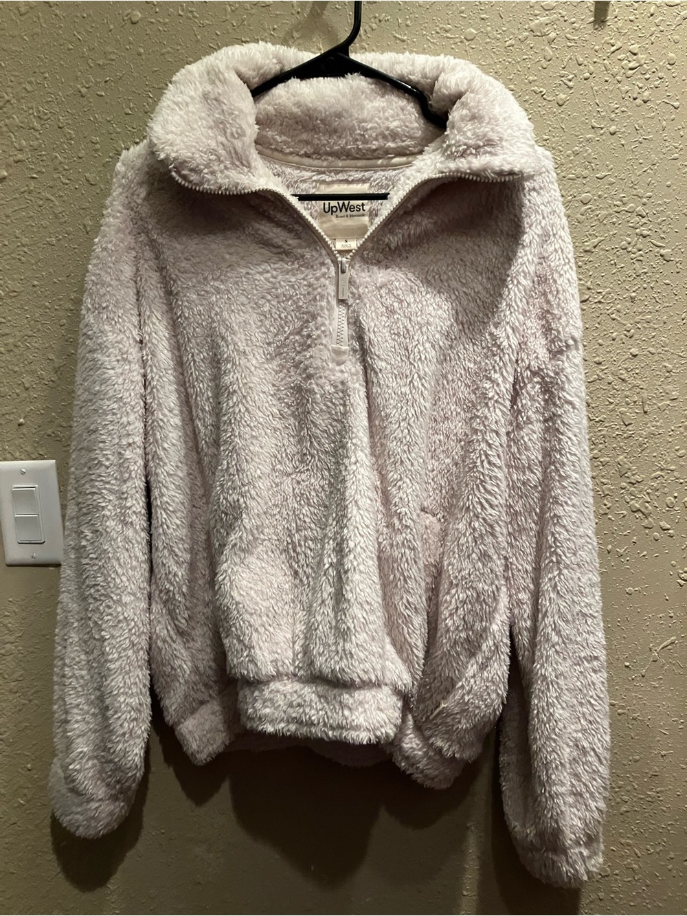 UpWest Plush Half-Zip Teddy Jacket in Oatmeal